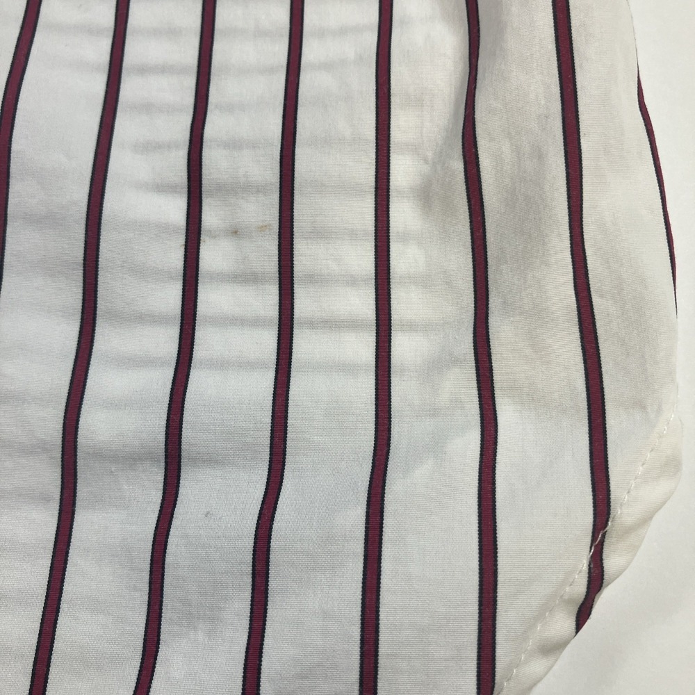 Lauren Ralph Lauren Red Striped Patchwork Long Sleeve Blouse Shirt Womens Medium - Picture 9 of 16